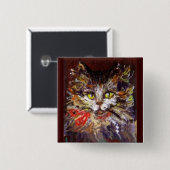 POES PORTRET VIERKANTE BUTTON 5,1 CM (Voorkant /achterkant)