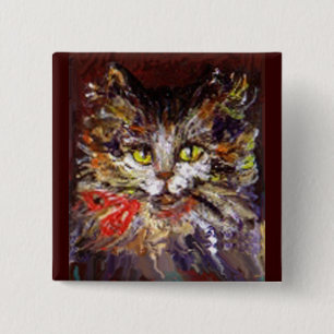 POES PORTRET VIERKANTE BUTTON 5,1 CM