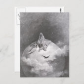 Poe's Raven Dreaming Droams Print Briefkaart (Voorkant / Achterkant)
