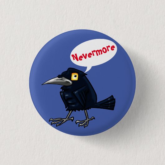 Poe's Raven Ronde Button 3,2 Cm (Voorkant)