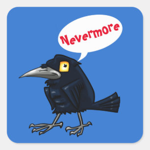 Poe's Raven Vierkante Sticker