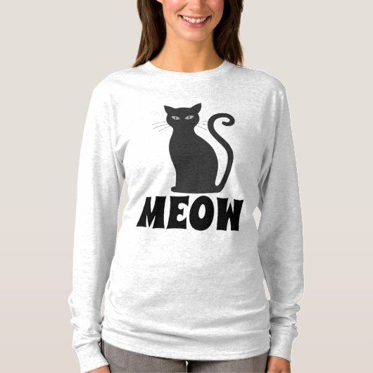 POES ZWARTE KAT T-SHIRTS (Voorkant)