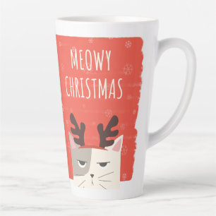 POESE KERST KAT GRAPPIGE LATTE KOFFIE MOK