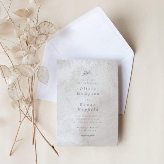 Poesia Wedding Invitation Taupe Kaart