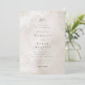 Poesia Wedding Invitation Taupe Kaart (Staand voorkant)
