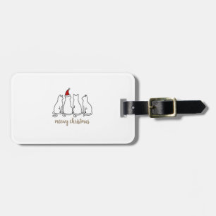 Poesige Kerstmis Kat Kerst Mooie Kitten Katten Ker Bagagelabel