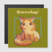 Poesje Beterschap Magnetische Uitnodiging (Voorkant / Achterkant)