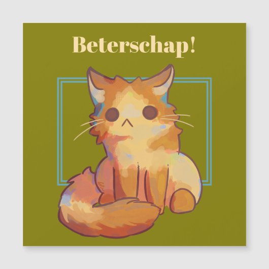 Poesje Beterschap Magnetische Uitnodiging (Voorkant)