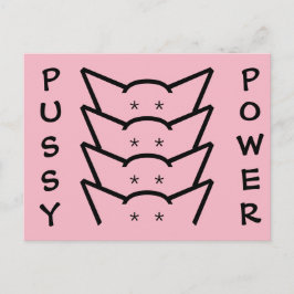 Poesje Power Cat Ears Roze Weerstand Vrouwen Groep Briefkaart