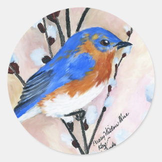 Poesje Willow Blue Ronde Sticker
