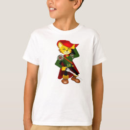 Poesjes kat gekleed in pantser en laarzen ontwerp t-shirt