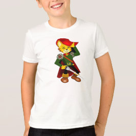 Poesjes kat gekleed in pantser en laarzen ontwerp t-shirt