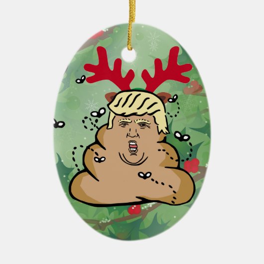 poesrendier donald trump keramisch ornament (Voorkant)