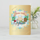 Poessach Seder Joods feest Pesach Kaart (Staand voorkant)
