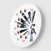 poesse pauw en vlinders grote klok (Hoek)