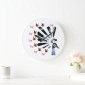 poesse pauw en vlinders grote klok (Huis)