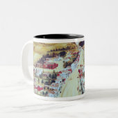 Poestenkill, New York, c.1855 Tweekleurige Koffiemok (Voorkant links)