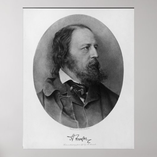 Poet Alfred Lord Tennyson Portrait Poster (Voorkant)
