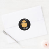 Poet-ato Funny Veggie Potato Pun Dark BG Ronde Sticker (Envelop)