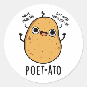 Poet-ato Funny Veggie Potato Pun Ronde Sticker