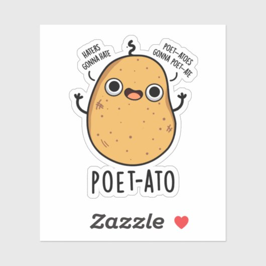 Poet-ato Funny Veggie Potato Pun Sticker (Vel)