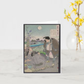 Poet Basho Print Gevouwen Wenskaart Kaart (Gele Bloem)