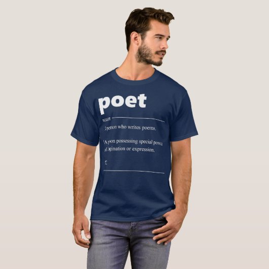 Poet Definition Funny Gift for Poet Drama Poetry T-shirt (Voorkant volledig)