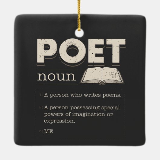 Poet Definition Funny Laureate Novelty Keramisch Ornament (Achterkant)