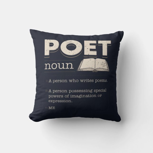 Poet Definition Funny Laureate Novelty Kussen (Voorkant)