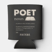 Poet Definition Gag Funny Poetry Writer Novelty Blikjeskoeler (Achterkant)
