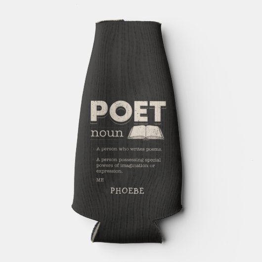 Poet Definition Gag Grappige Poëzie Schrijver Gag Flesjeskoeler (Voorkant)