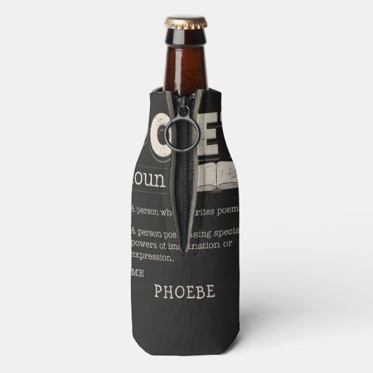 Poet Definition Gag Grappige Poëzie Schrijver Gag Flesjeskoeler (Fles Achterkant)