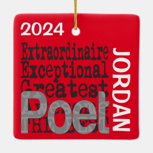 Poet Extraordinaire CUSTOM Keramisch Ornament (Achterkant)