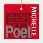 Poet Extraordinaire CUSTOM Keramisch Ornament (Achterkant)