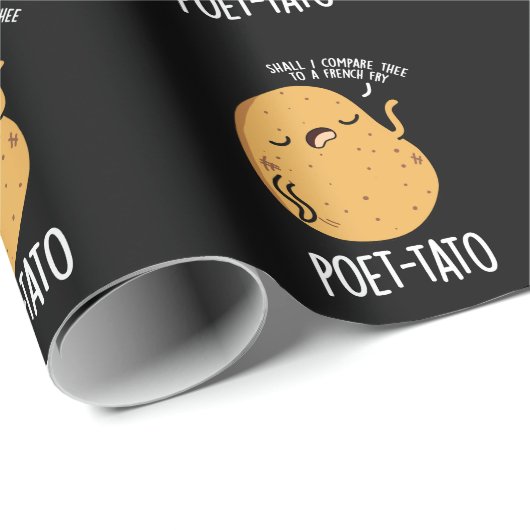 Poet-tato Funny Potato Pun Dark BG Cadeaupapier (Rol Hoek)