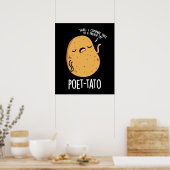 Poet-tato Funny Potato Pun Dark BG Poster (Keuken)