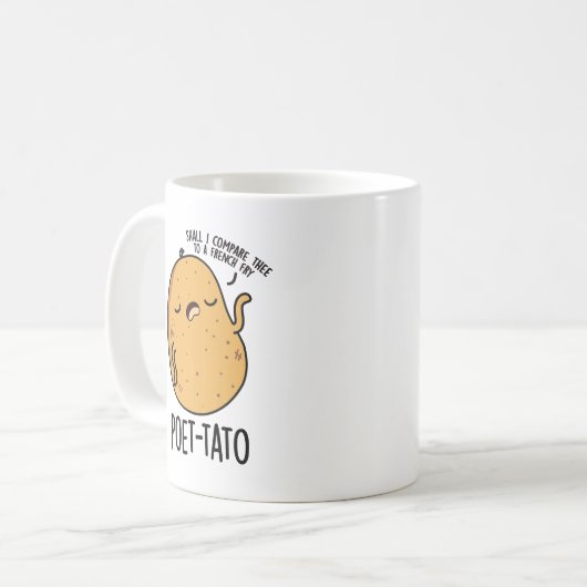 Poet-tato Funny Potato Pun Koffiemok (Voorkant links)