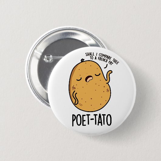 Poet-tato Funny Potato Pun Ronde Button 5,7 Cm (Voorkant /achterkant)