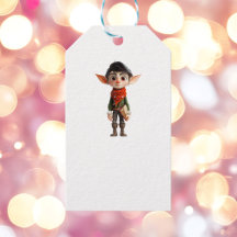 Poet Teen Christmas Elf White Gift Labels