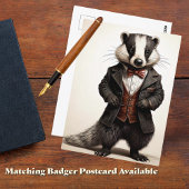 Poetcore Literary Weasel | Dark Academia Briefkaart