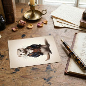 Poetcore Literary Weasel | Dark Academia Briefkaart