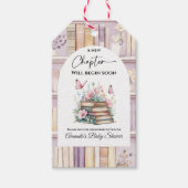 Poetcore New Chapter Pink Girl Book Baby Shower Cadeaulabel (Voorkant)