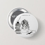 Poetgirl pin. ronde button 5,7 cm (Voorkant /achterkant)