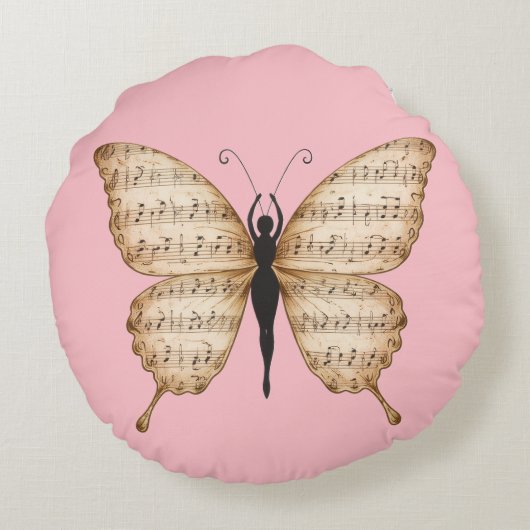 Poetic Butterfly Form Cushion Rond Kussen (Achterkant)