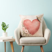 Poetic Butterfly Form - Heart Square Cushion Kussen (Stoel)