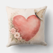 Poetic Butterfly Form - Heart Square Cushion Kussen (Achterkant)