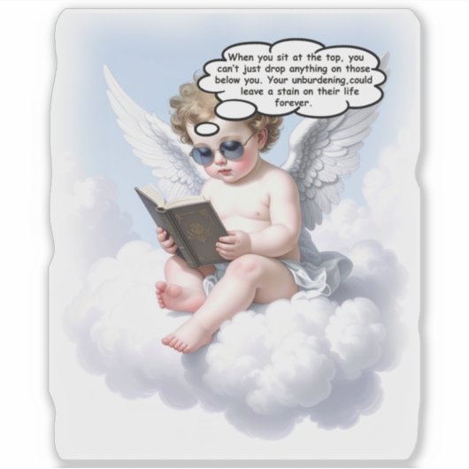 Poetic Cherub Wisdom Sticker (Voorkant)