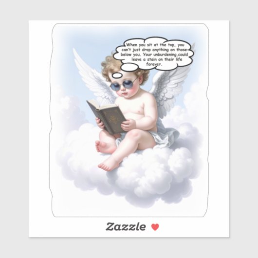Poetic Cherub Wisdom Sticker (Vel)