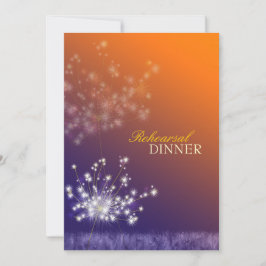 Poetic Dandelions Wedding Rehearsal Dinner Kaart