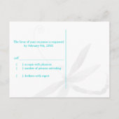 Poetic Dragonfly Turquoise Wedding RSVP Uitnodiging Briefkaart (Achterkant)